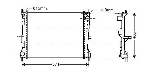 Handler.Part Radiator, engine cooling AVA DN2235 1