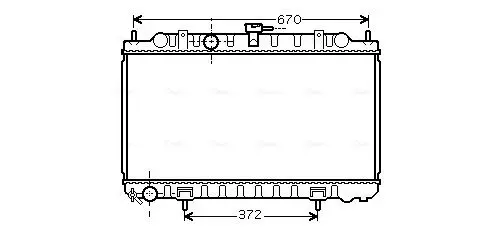 Handler.Part Radiator, engine cooling AVA DN2245 1