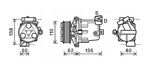 Handler.Part Compressor, air conditioning AVA DNK342 1