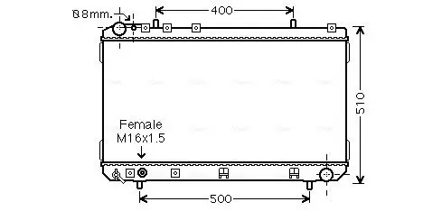 Handler.Part Radiator, engine cooling AVA DW2070 1