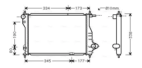 Handler.Part Radiator, engine cooling AVA DW2075 1