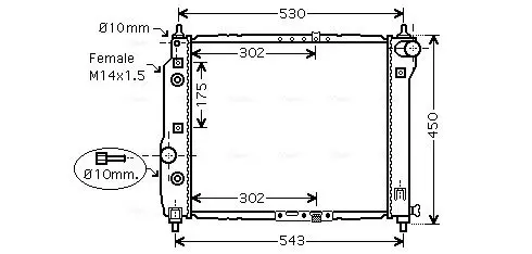 Handler.Part Radiator, engine cooling AVA DWA2069 1