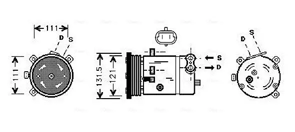 Handler.Part Compressor, air conditioning AVA DWAK038 1