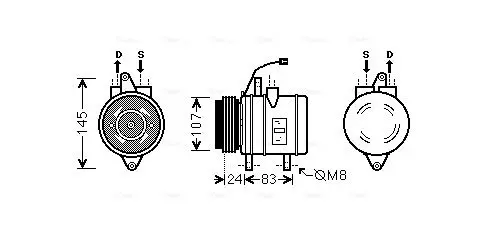 Handler.Part Compressor, air conditioning AVA DWK096 1