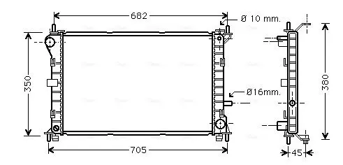 Handler.Part Radiator, engine cooling AVA FD2265 1