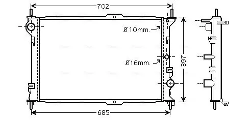 Handler.Part Radiator, engine cooling AVA FD2381 1