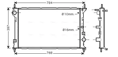 Handler.Part Radiator, engine cooling AVA FD2382 1