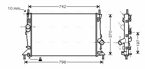 Handler.Part Radiator, engine cooling AVA FDA2369 1