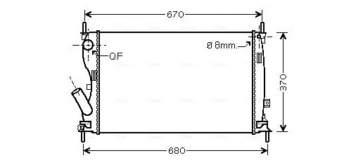 Handler.Part Radiator, engine cooling AVA FDA2408 1