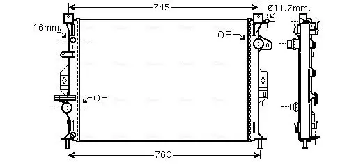 Handler.Part Radiator, engine cooling AVA FDA2425 1