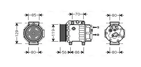 Handler.Part Compressor, air conditioning AVA FDAK378 1