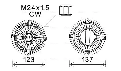 Handler.Part Clutch, radiator fan AVA FDC446 1