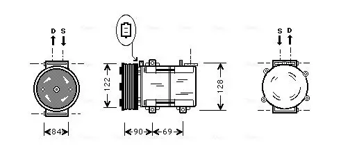 Handler.Part Compressor, air conditioning AVA FDK352 1