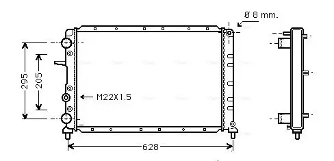 Handler.Part Radiator, engine cooling AVA FT2236 1