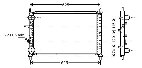 Handler.Part Radiator, engine cooling AVA FT2188 1