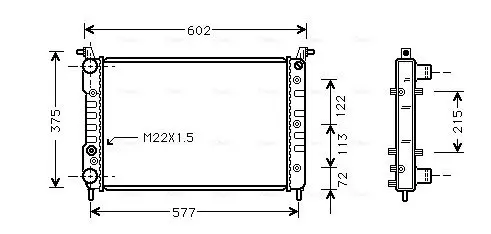 Handler.Part Radiator, engine cooling AVA FT2226 1