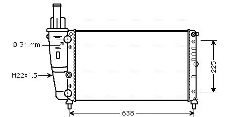 Handler.Part Radiator, engine cooling AVA FT2228 1