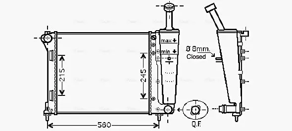 Handler.Part Radiator, engine cooling AVA FTA2345 1