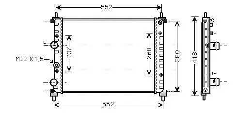 Handler.Part Radiator, engine cooling AVA FTA2182 1