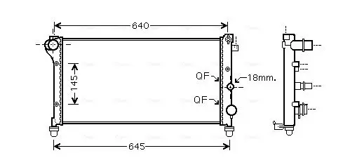 Handler.Part Radiator, engine cooling AVA FTA2295 1