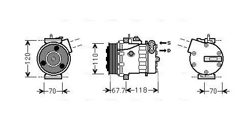 Handler.Part Compressor, air conditioning AVA FTK384 1