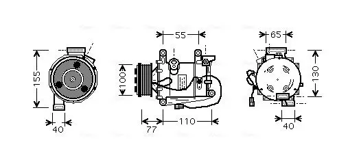 Handler.Part Compressor, air conditioning AVA HDK208 1