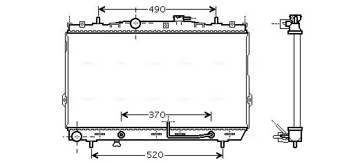 Handler.Part Radiator, engine cooling AVA HY2186 1