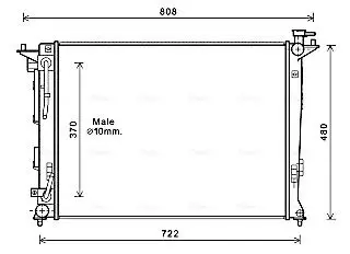 Handler.Part Radiator, engine cooling AVA HY2283 1