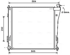 Handler.Part Radiator, engine cooling AVA HY2303 1