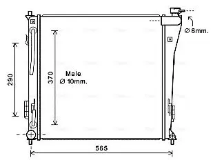 Handler.Part Radiator, engine cooling AVA HY2305 1