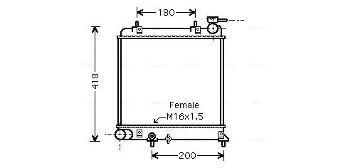 Handler.Part Radiator, engine cooling AVA HYA2129 1