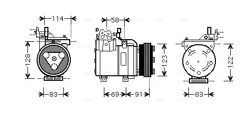 Handler.Part Compressor, air conditioning AVA HYK196 1