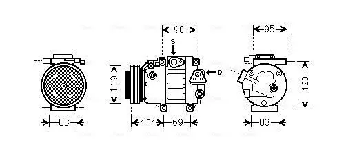 Handler.Part Compressor, air conditioning AVA HYAK237 1