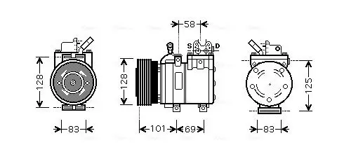 Handler.Part Compressor, air conditioning AVA HYK166 1