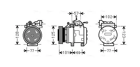 Handler.Part Compressor, air conditioning AVA HYK208 1