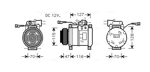 Handler.Part Compressor, air conditioning AVA IVK076 1