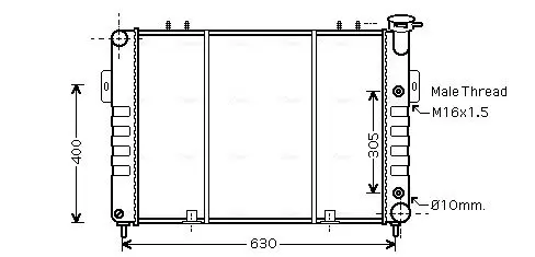 Handler.Part Radiator, engine cooling AVA JE2037 1