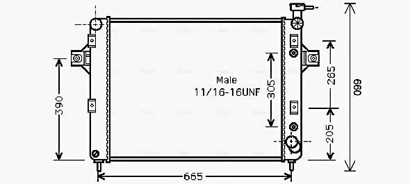 Handler.Part Radiator, engine cooling AVA JE2044 1