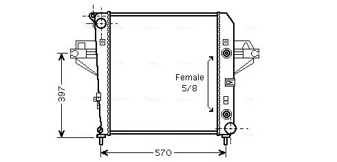 Handler.Part Radiator, engine cooling AVA JE2043 1