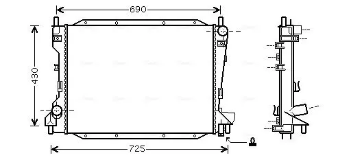 Handler.Part Radiator, engine cooling AVA JRA2035 1