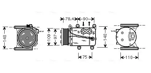 Handler.Part Compressor, air conditioning AVA JRAK034 1