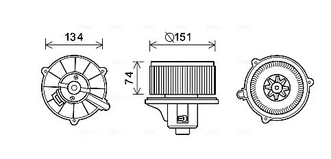 Handler.Part Electric motor, interior blower AVA KA8227 1