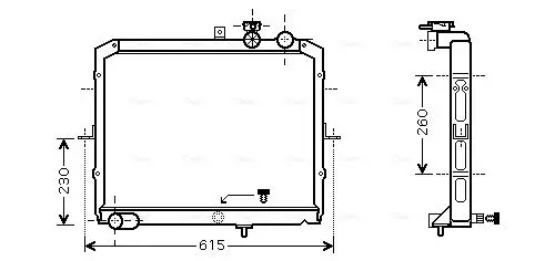 Handler.Part Radiator, engine cooling AVA KAA2033 1