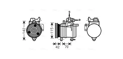 Handler.Part Compressor, air conditioning AVA KAK121 1