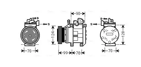 Handler.Part Compressor, air conditioning AVA KAK130 1