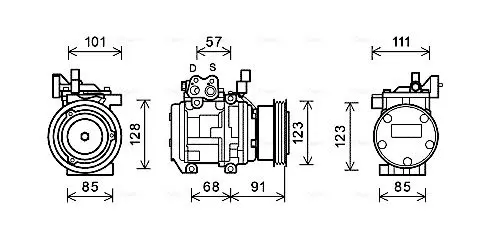 Handler.Part Compressor, air conditioning AVA KAK145 1