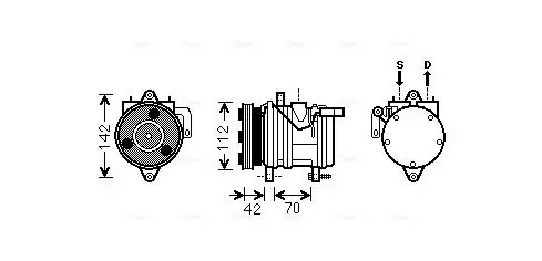 Handler.Part Compressor, air conditioning AVA KAK168 1