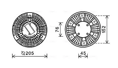 Handler.Part Clutch, radiator fan AVA MEC263 1