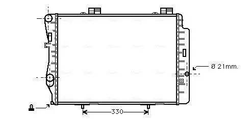 Handler.Part Radiator, engine cooling AVA MS2212 1