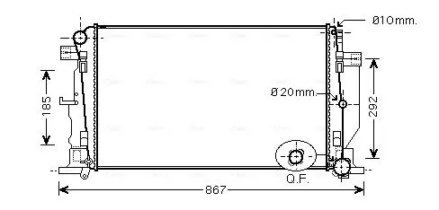 Handler.Part Radiator, engine cooling AVA MS2444 1